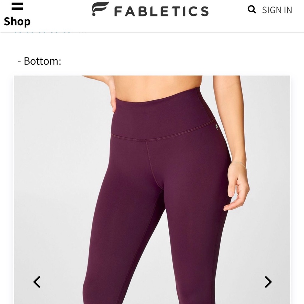 Fabletics 3/4 length Powerhold leggings Small